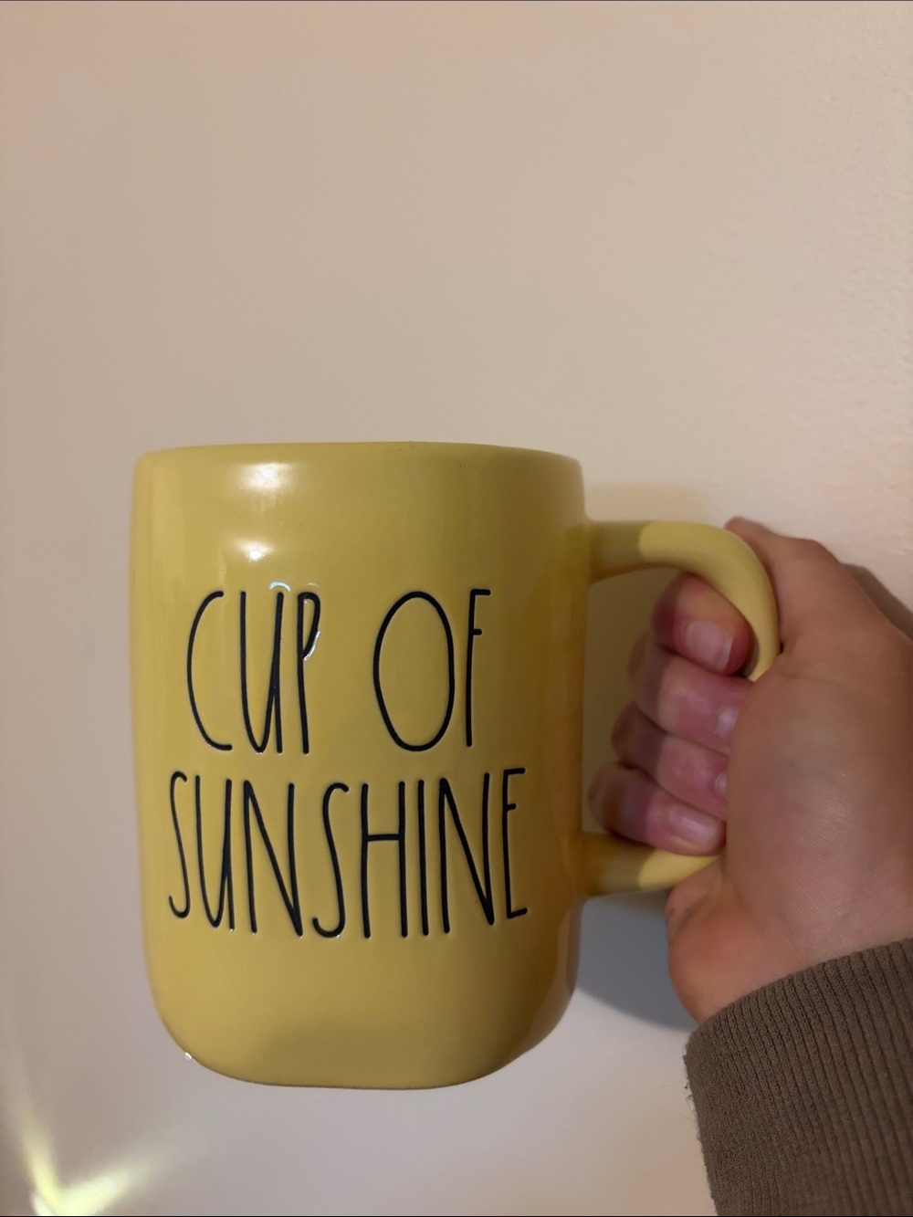 Rae Dunn Yellow "Cup of Sunshine" Ceramic Mug